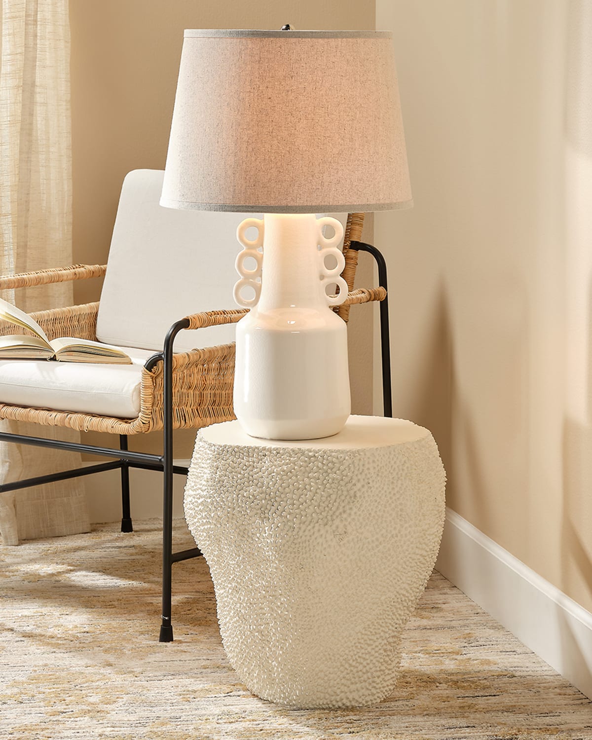 Jamie Young Small Uni Side Table In Cream
