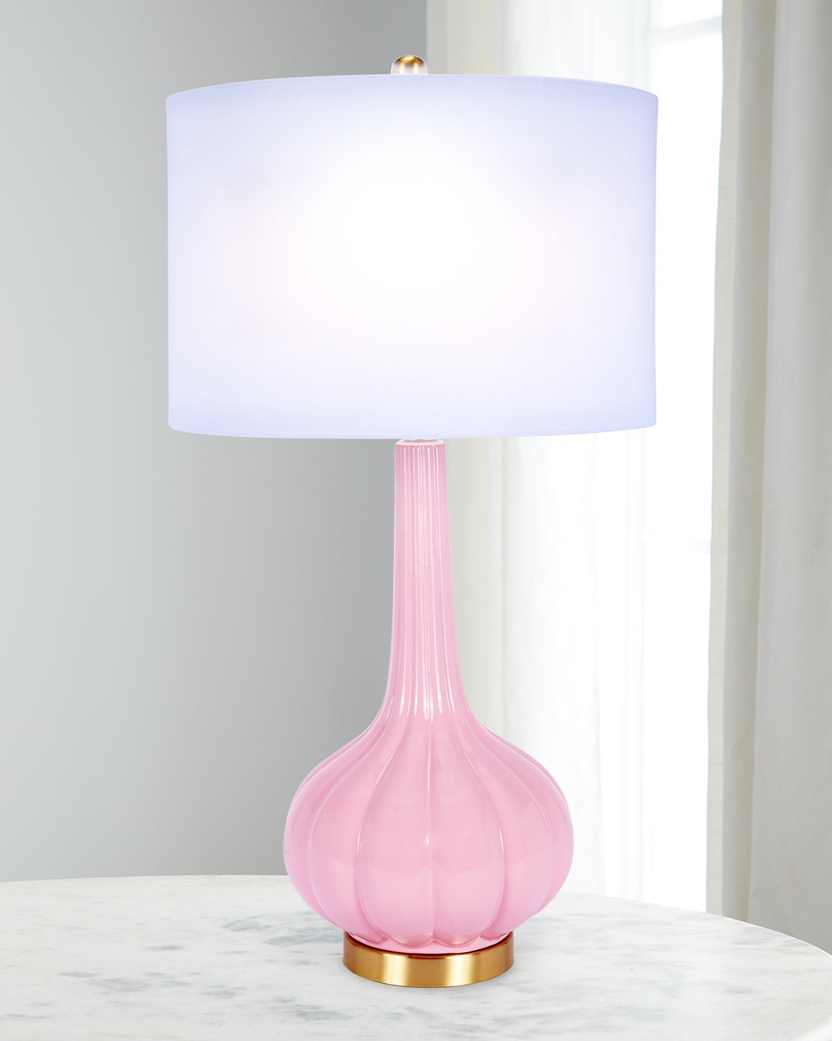 Old World Design Stella Ceramic Table Lamp In Pink