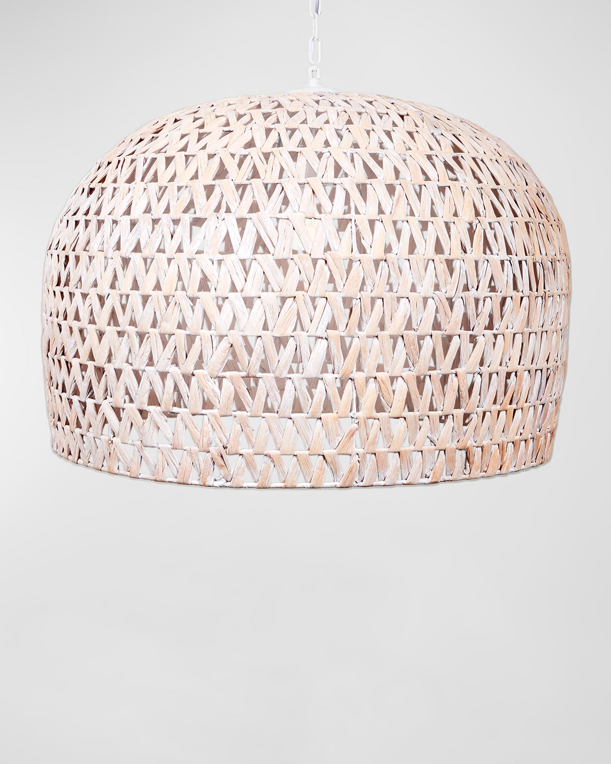 Old World Design Marley Woven Water Hyacinth Chandelier In White