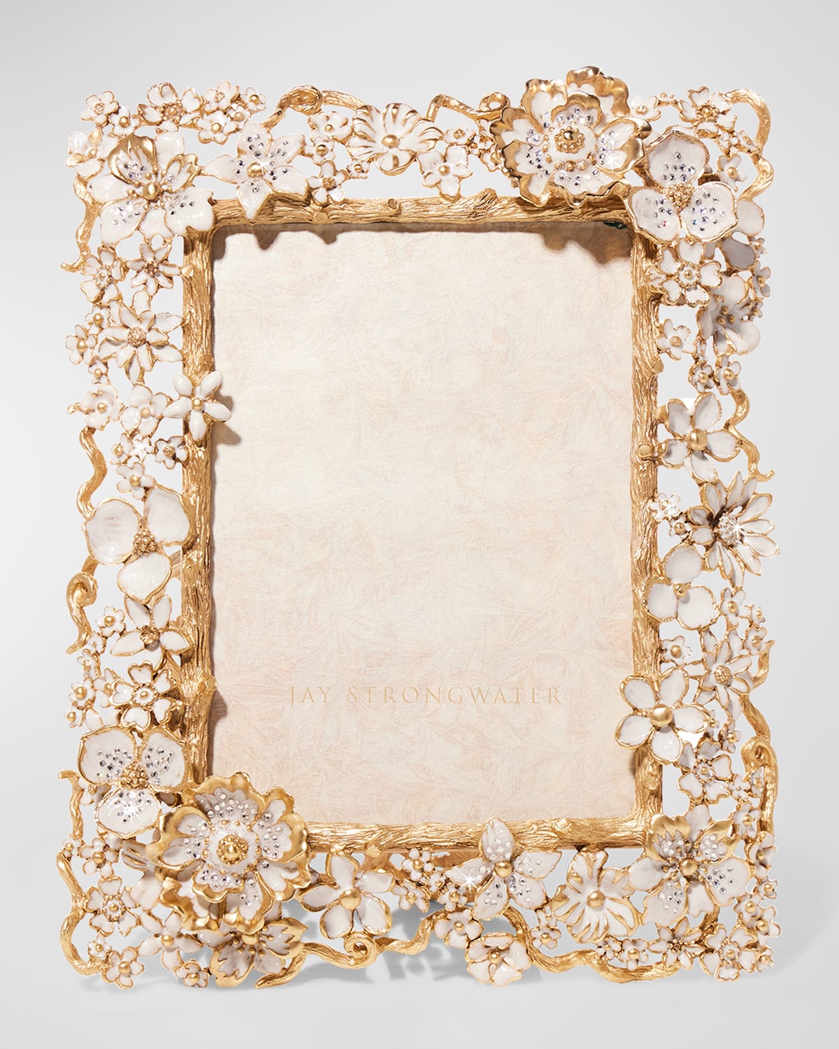 Jay Strongwater Ophelia 14k Gold & Crystal Picture Frame, 5" X 7" In Animal Print