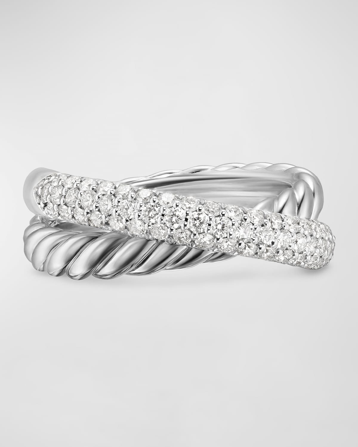 8mm Crossover Ring in Silver