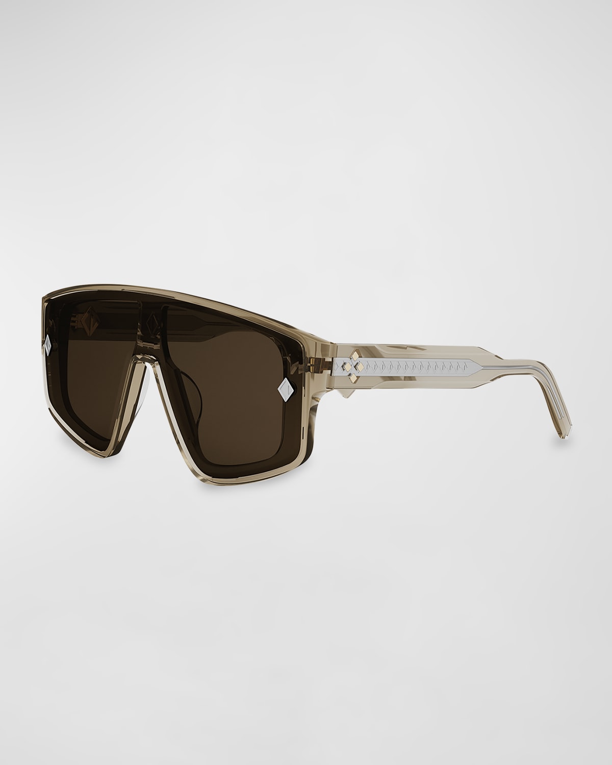 Shop Dior Men's Cd Diamond M1u Sunglasses In Shiny Beige Brown