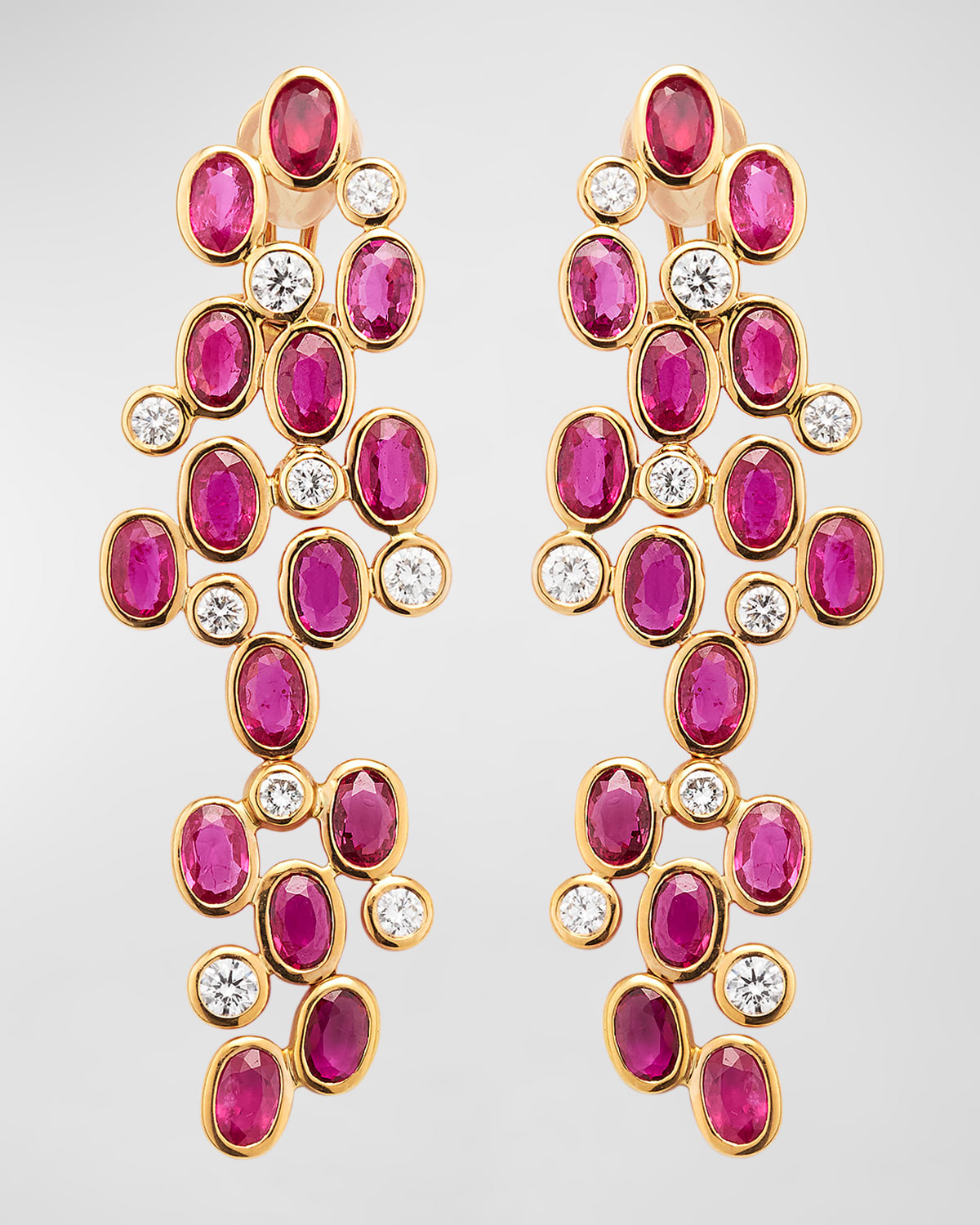 18K Ruby and Diamond Statement Earrings
