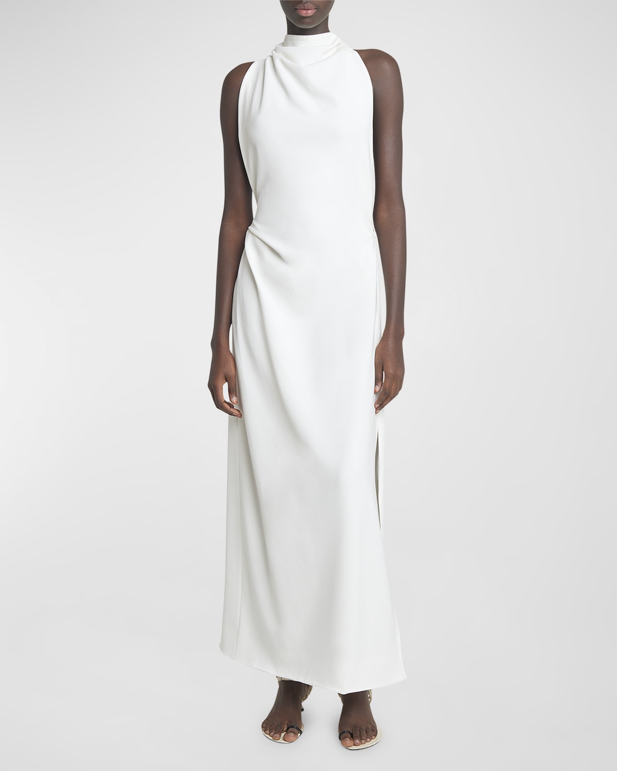 Shop Proenza Schouler Faye Backless Twist Back Matte Viscose Crepe Dress In White