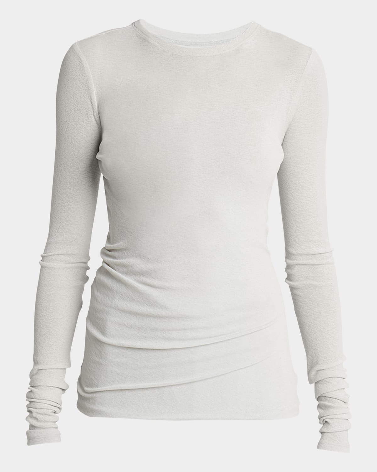 Proenza Schouler Roger Layered Gauzy Jersey Top In Pale Grey