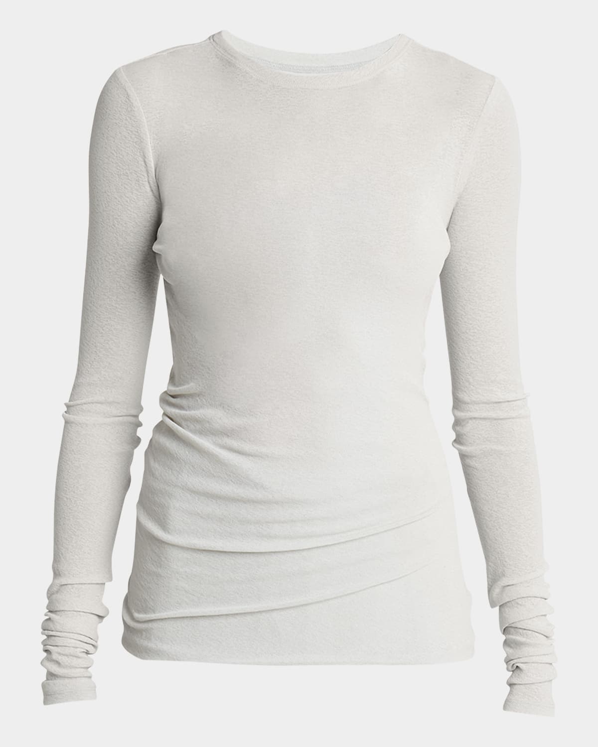 Shop Proenza Schouler Roger Gauzy Jersey Long-sleeve T-shirt In Pale Grey