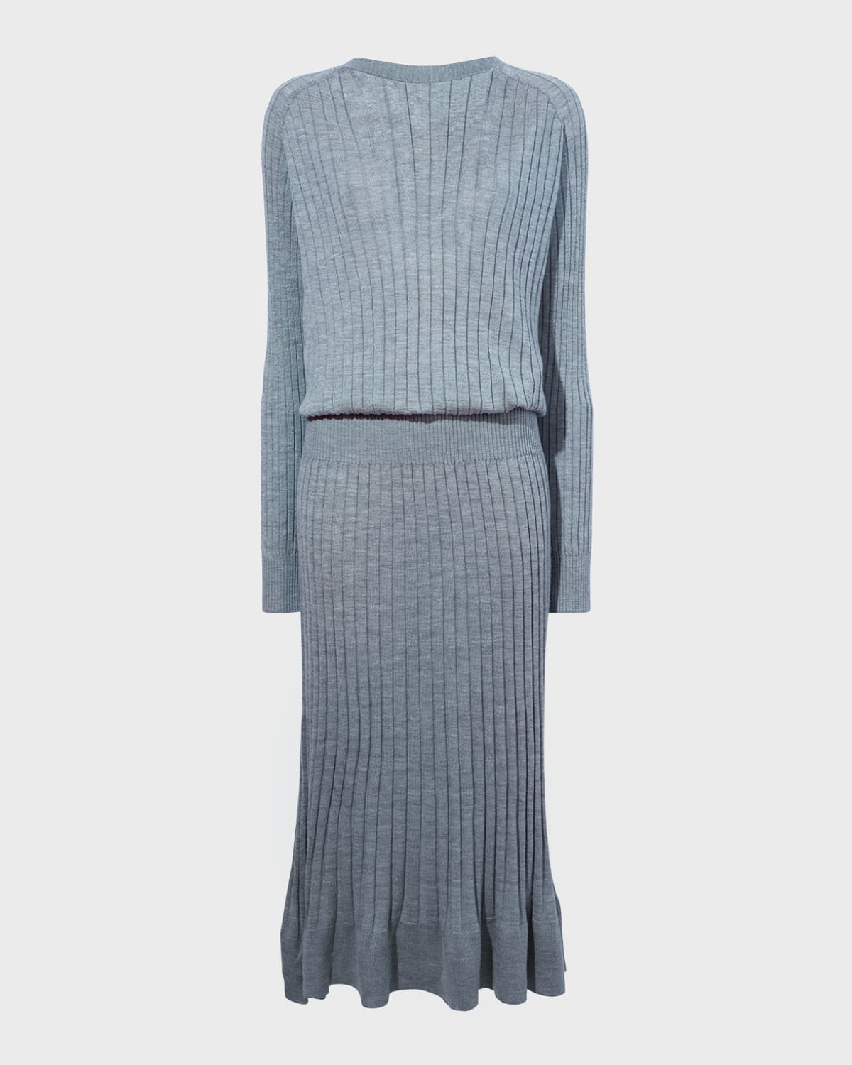 Proenza Schouler Eden Superfine Merino Wool And Silk Knit Dress In Light Grey Melange