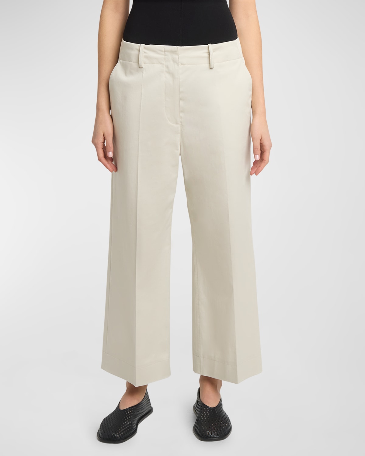 Amara Cotton Twill Suiting Cropped Pants