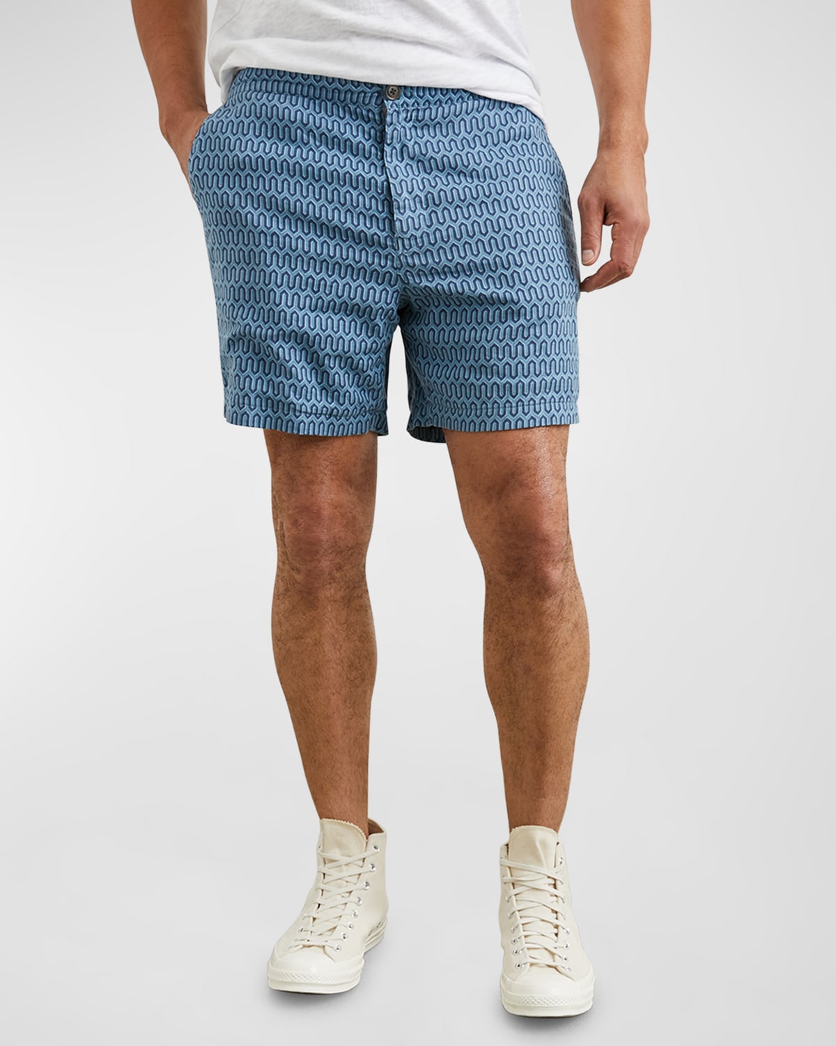 Shop Rails Men's Sona Patterned Shorts In Wishbone Blues