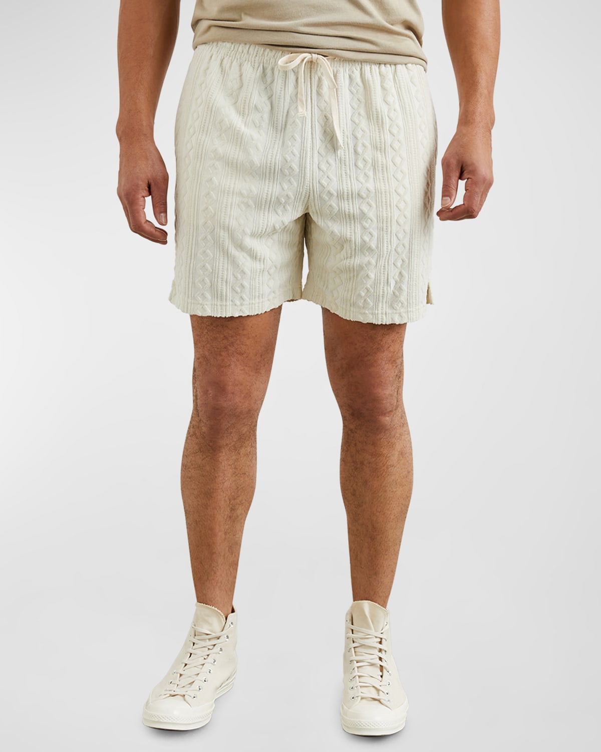 Shop Rails Men's Nova Jacquard Shorts In Ecru
