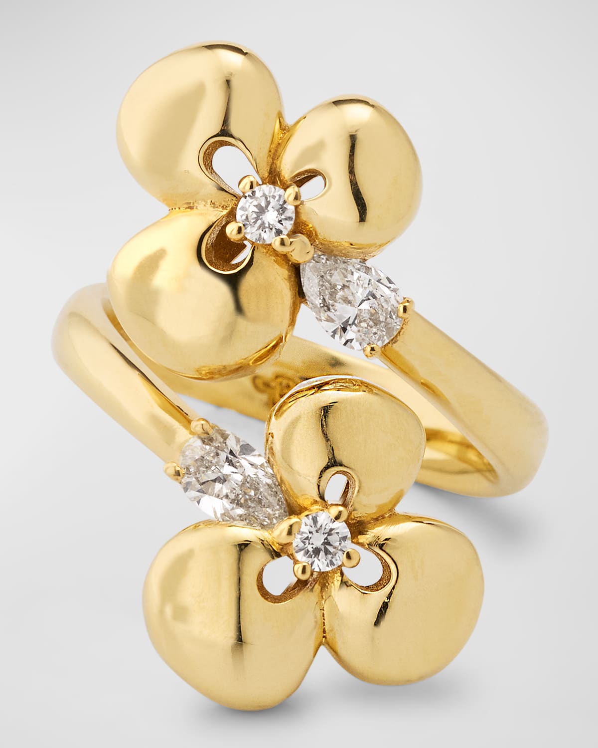Ischia 18K Yellow Gold Diamond Flower Ring