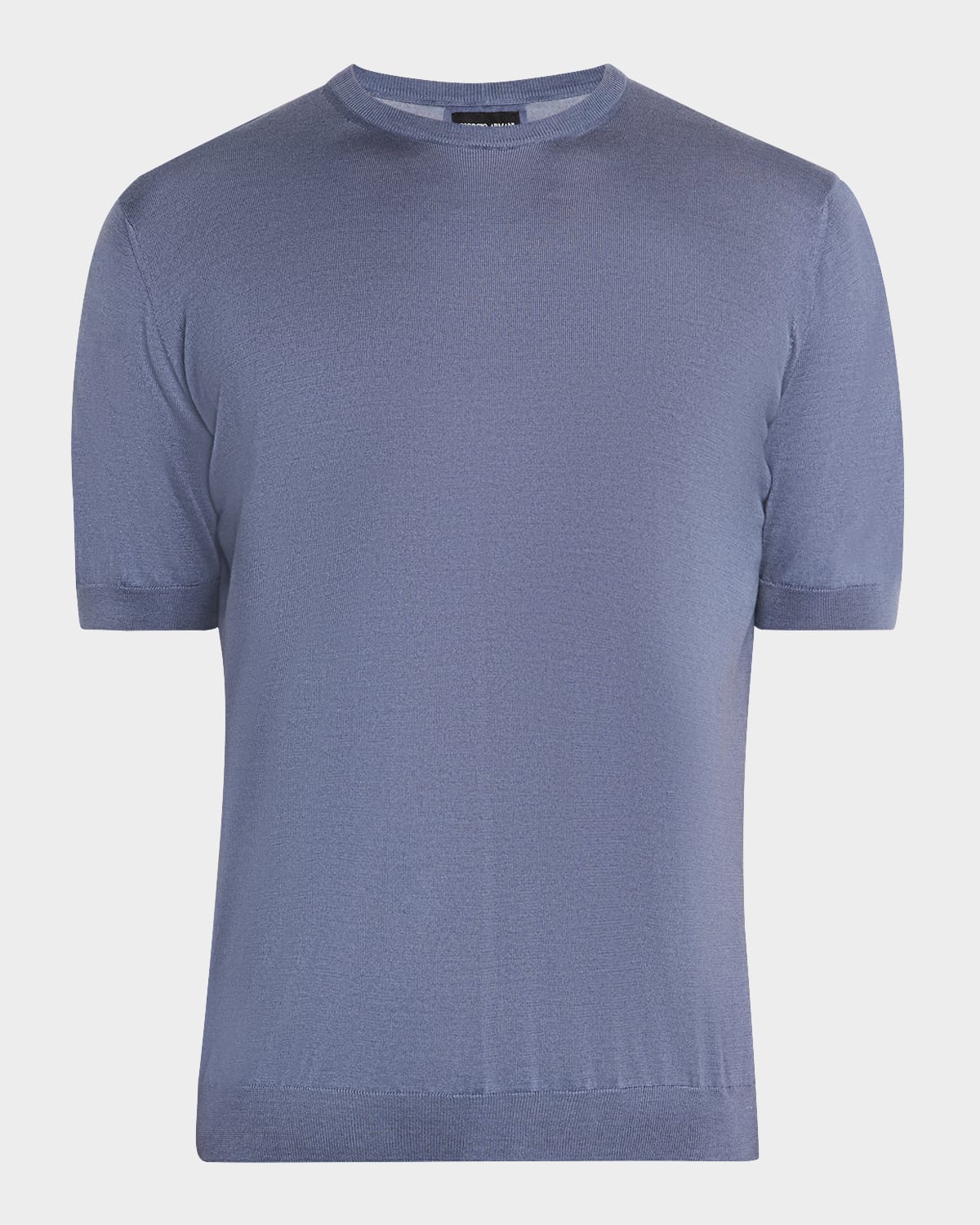 Men's Silk and Cotton Short-Sleeve Crewneck Sweater