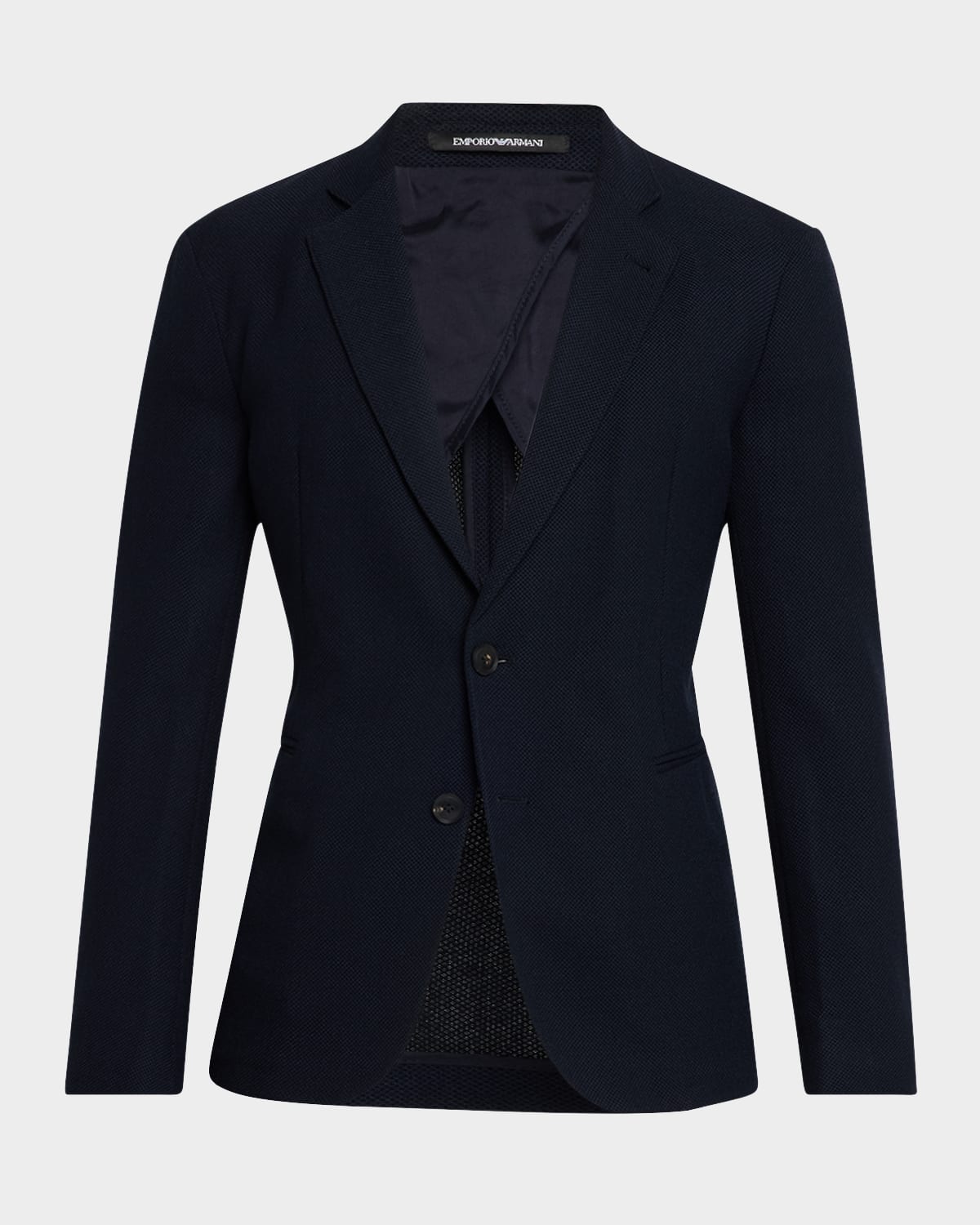 Emporio Armani Men's Soft Wool Rice Stitch Sport Coat In Blue