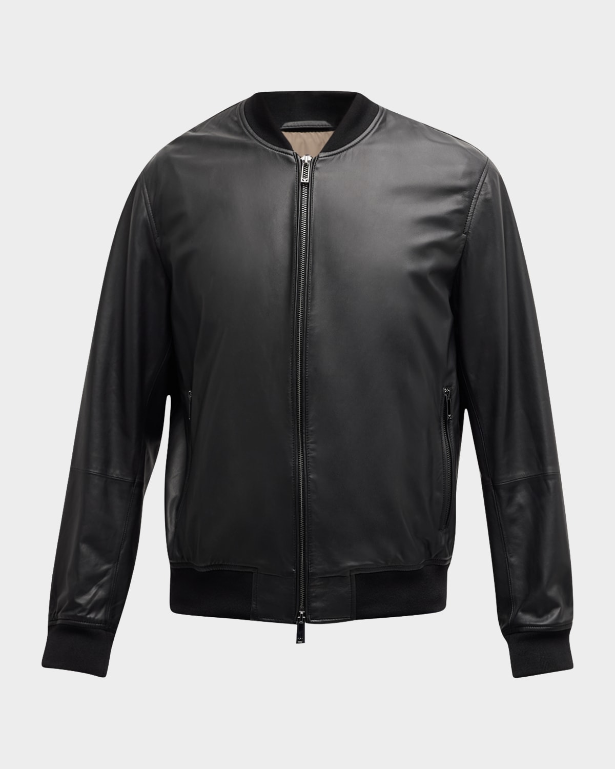 Men's Leather Bomber Jacket