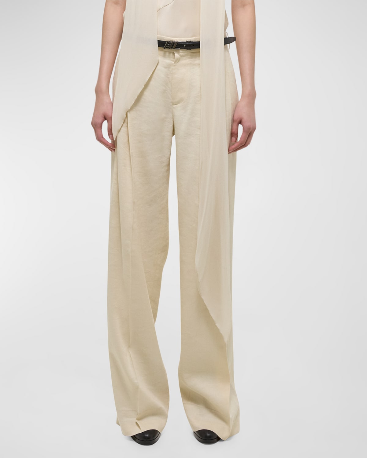 Shop Helmut Lang Double Pleated Pants In Summersand