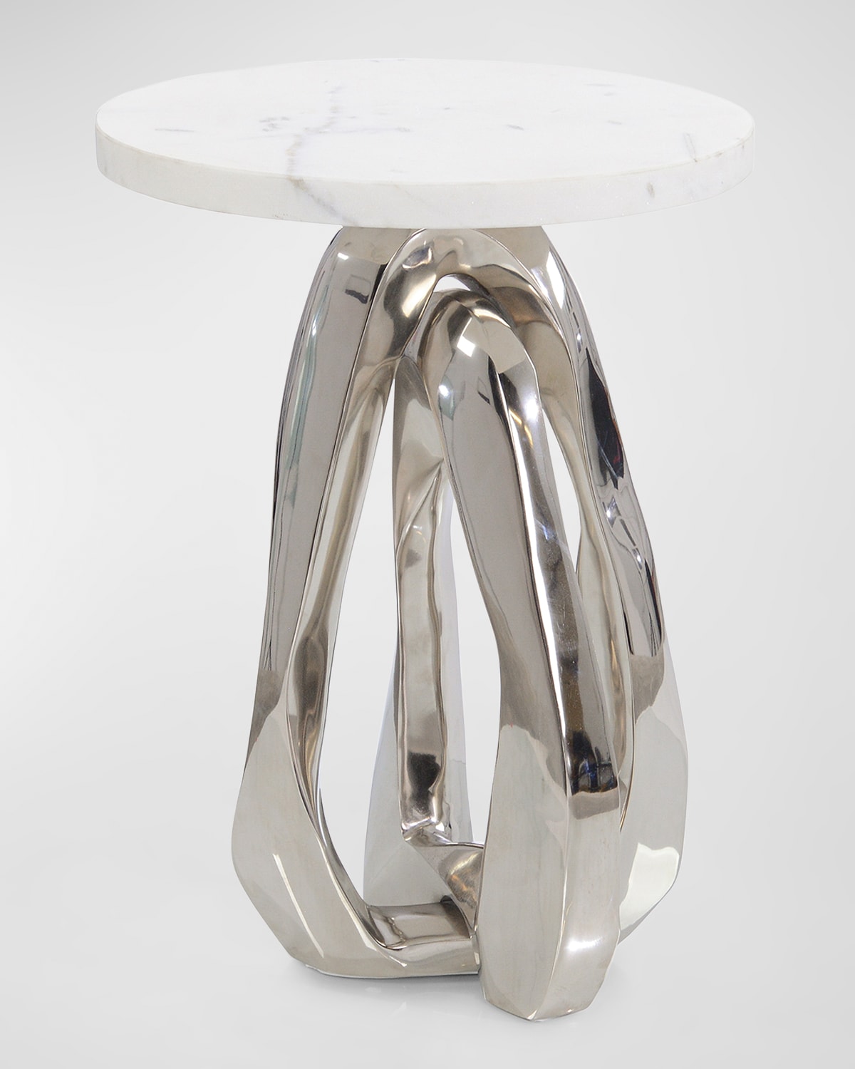 John-richard Collection Kaari Silvertone Side Table In Polished Nickel