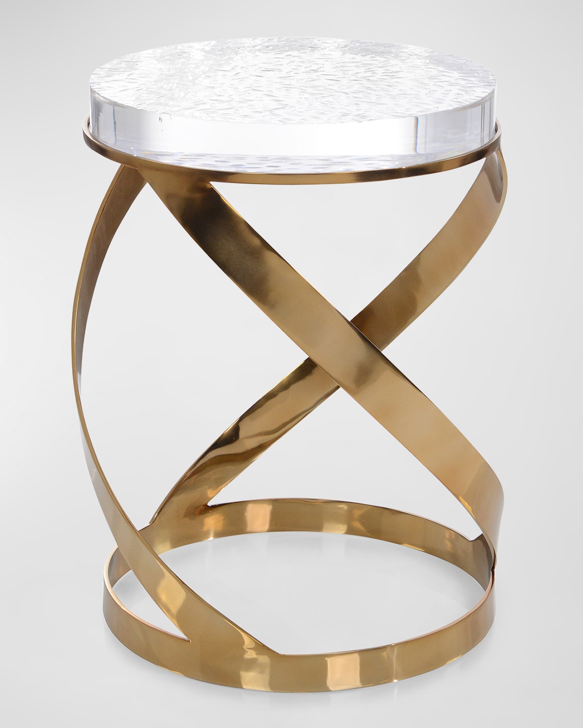 John-richard Collection Spiral Accent Table In Champagne Gold
