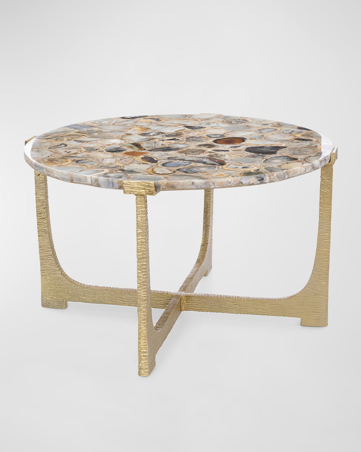 JOHN-RICHARD COLLECTION UNITY ROUND AGATE COCKTAIL TABLE 