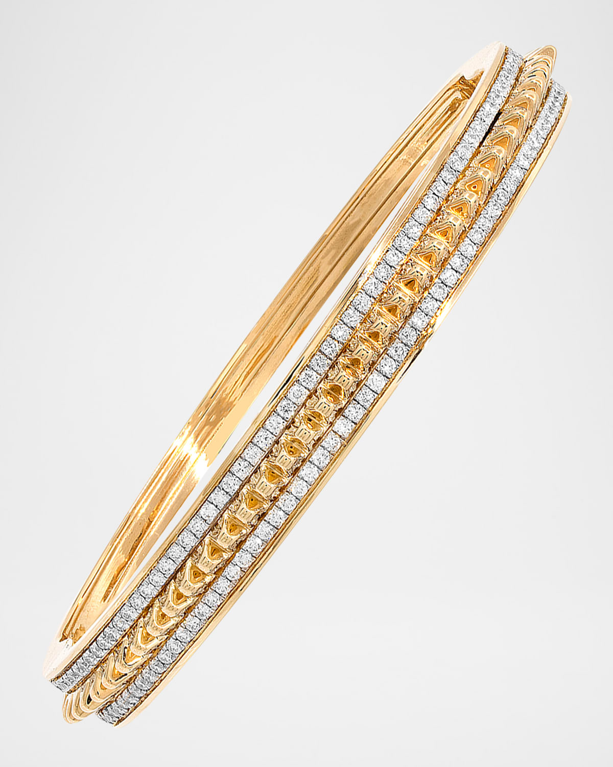 Cardamom Bangle in 18K Yellow Gold and White Diamonds