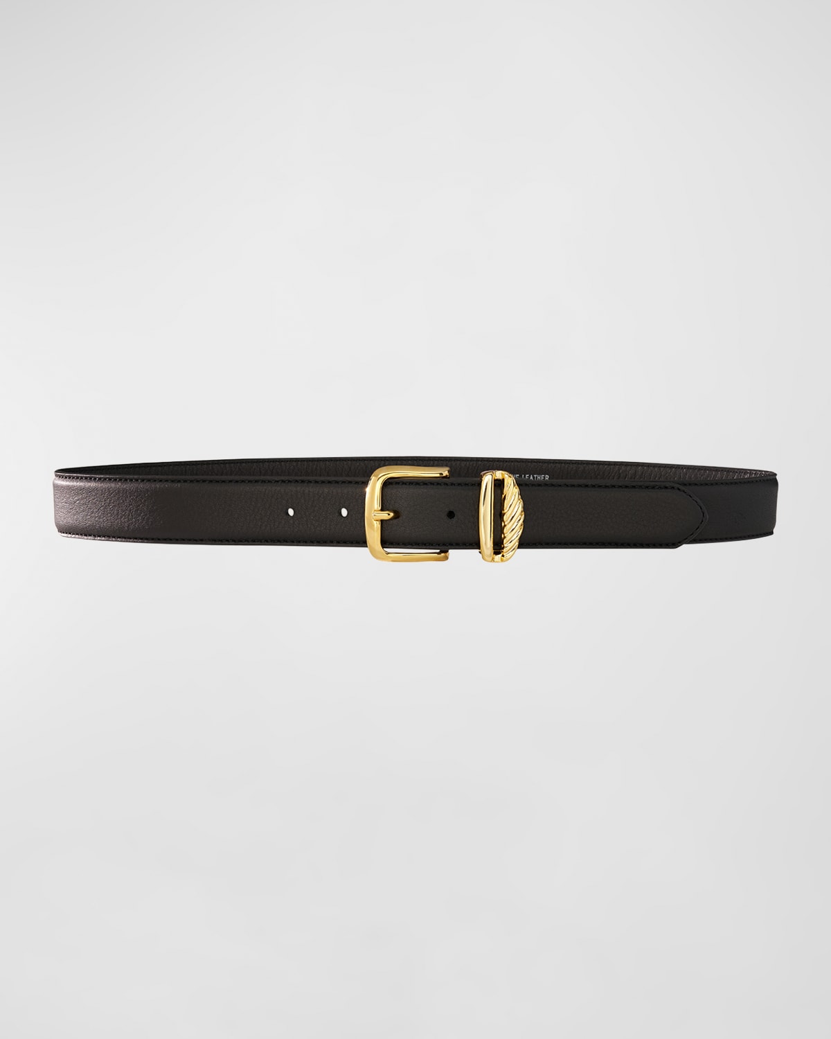 Shop Aureum Collective No. 3 French Rope Buckled Leather Belt In Black Gold