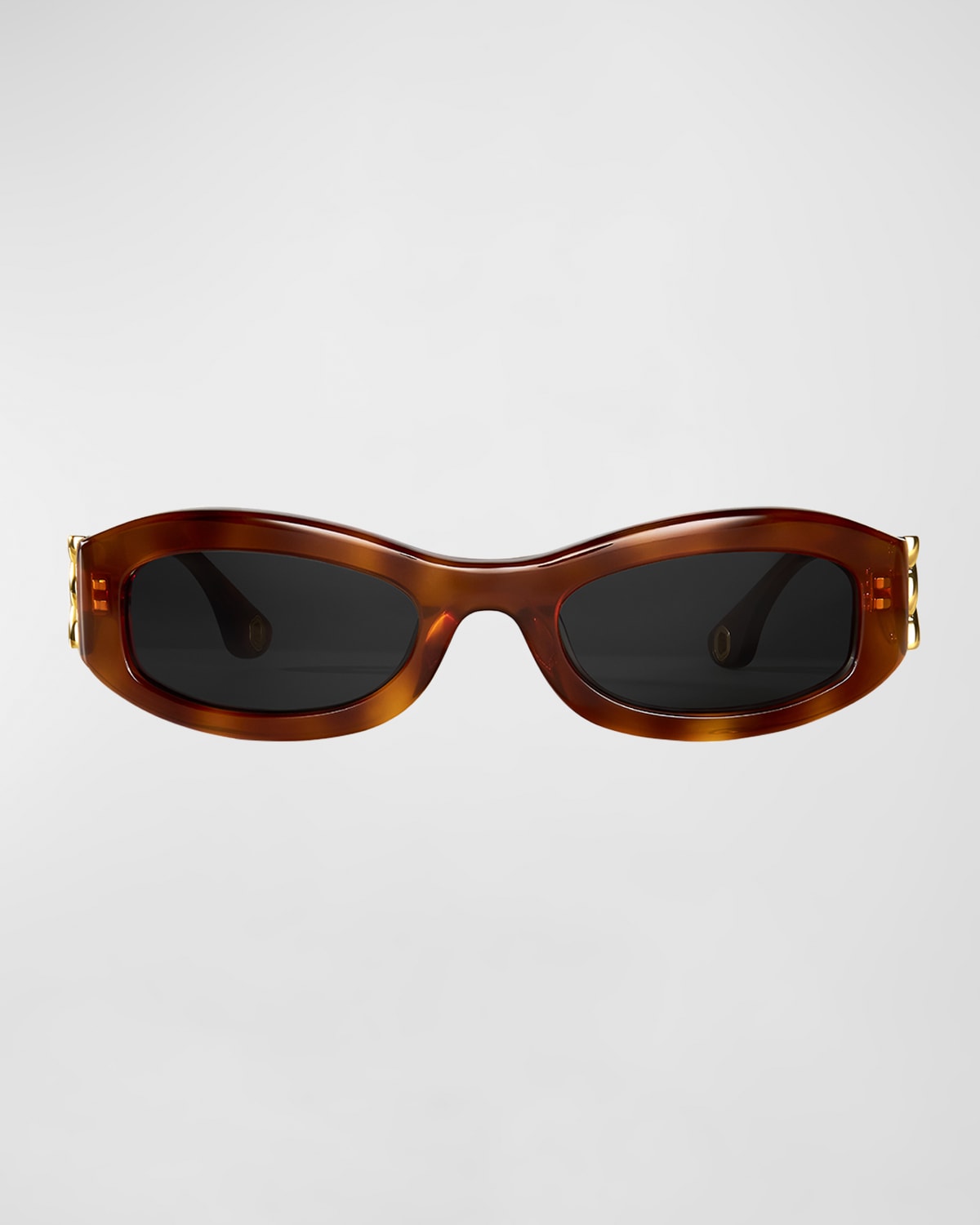 Shop Aureum Collective Como Twisted Acetate Oval Sunglasses In Tortoise Gold