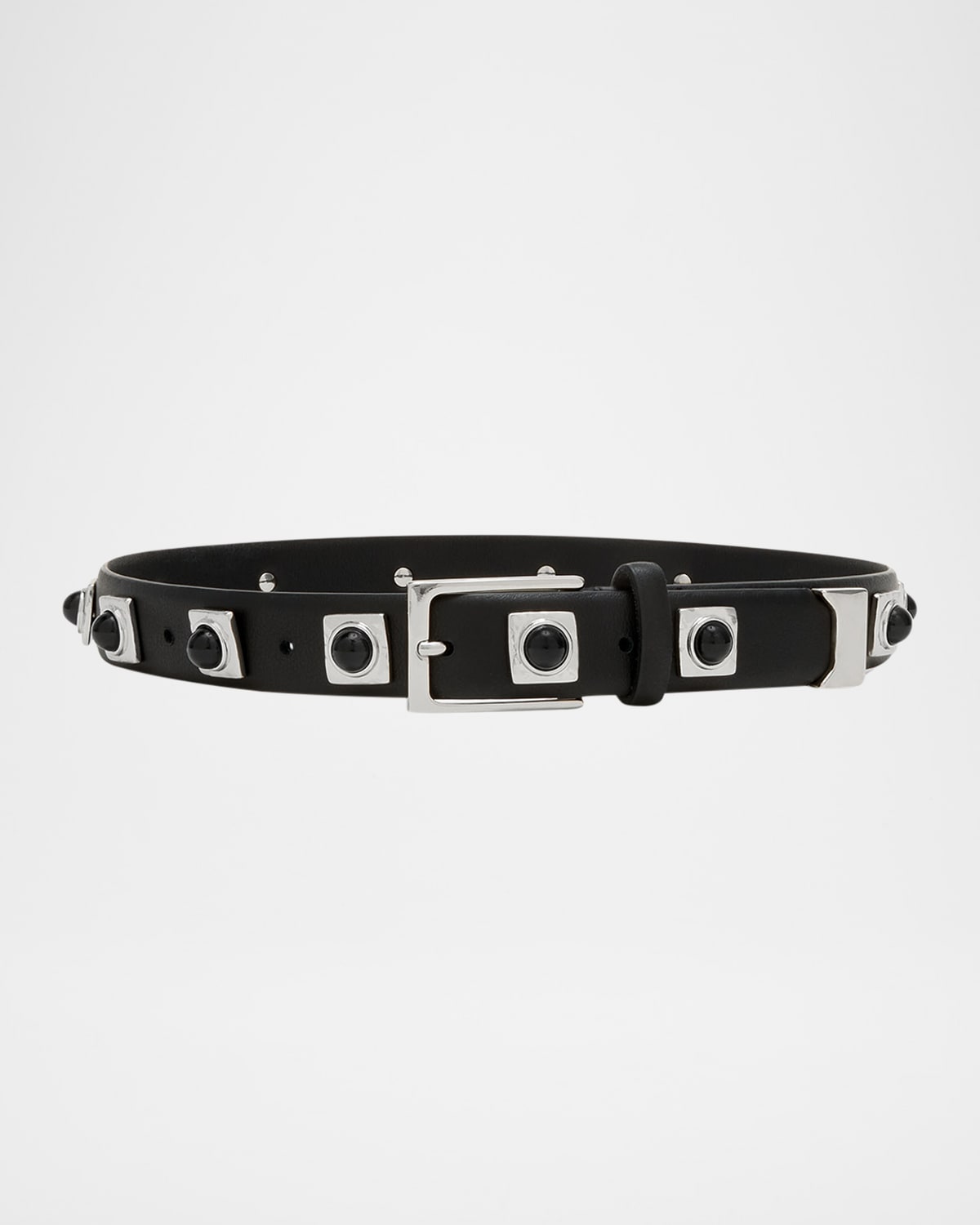 Aureum Collective No. 2 Onyx Studded Leather Belt In Multi