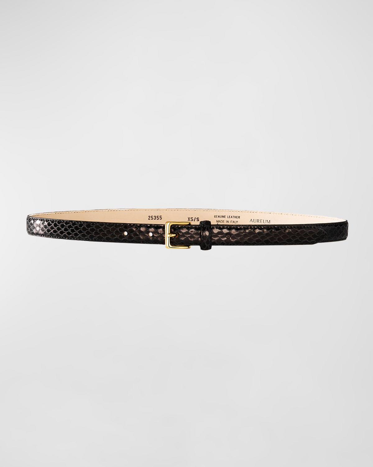 Shop Aureum Collective No. 6 Embossed Leather Belt In Black Snake