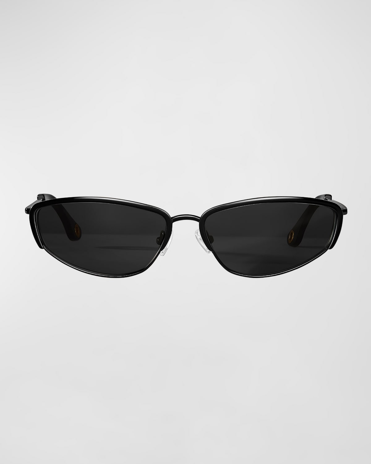 Shop Aureum Collective Venice Half-rimmed Metal Butterfly Sunglasses In Black