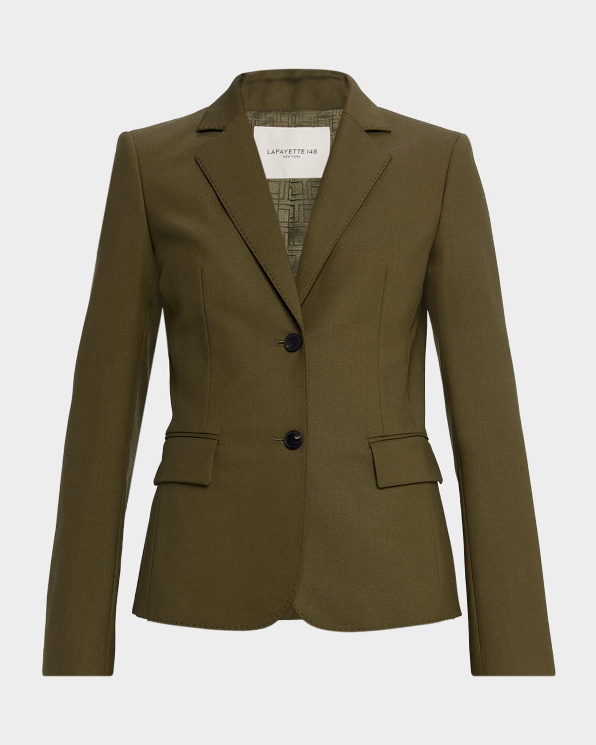 Lafayette 148 Responsible Stretch Wool Single Button Blazer In Green