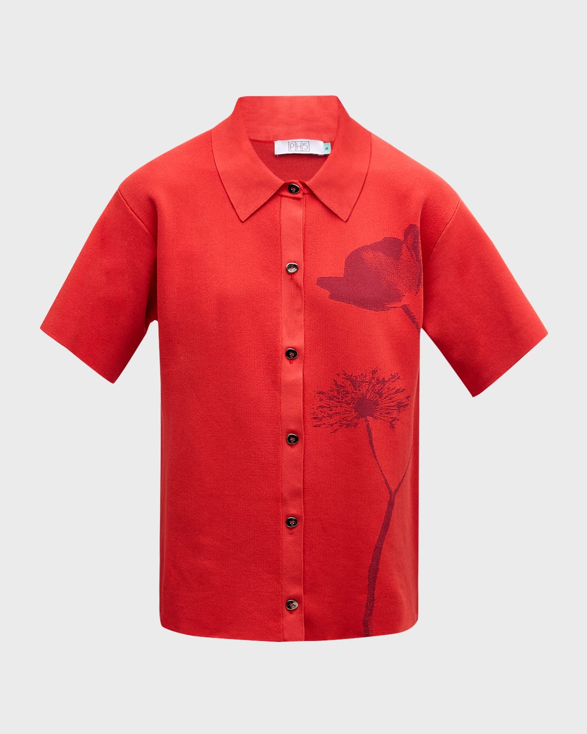 Amber Oversized Short-Sleeve Polo Shirt