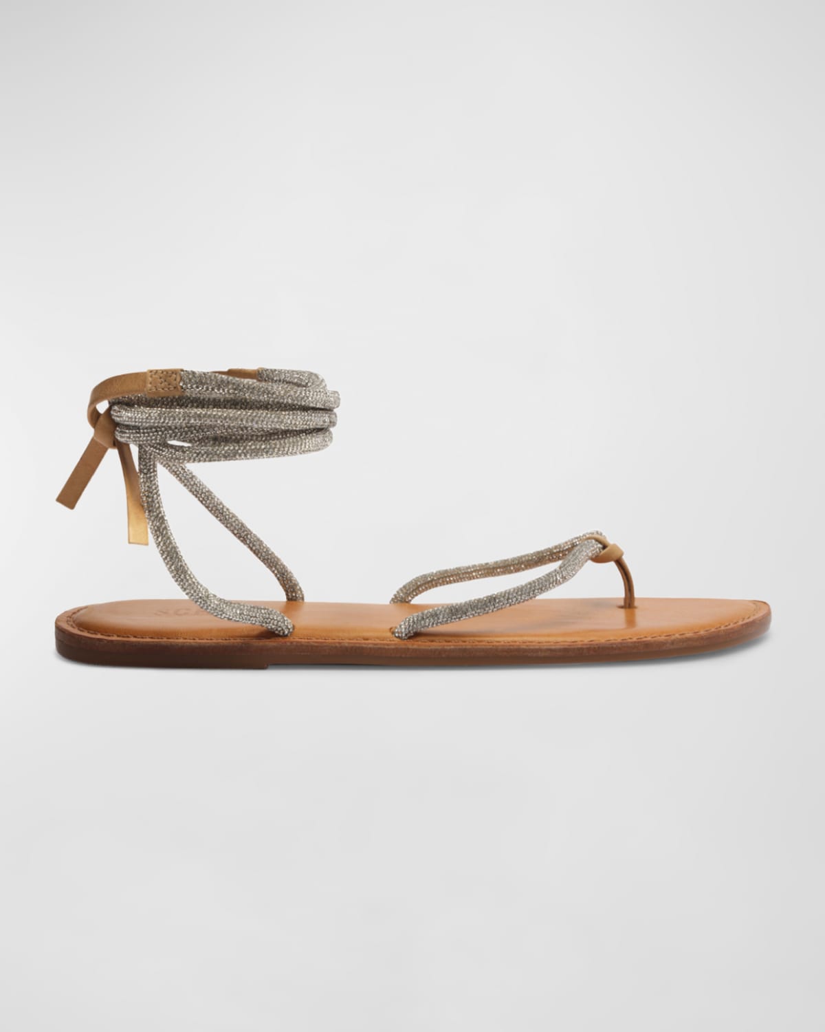 Shop Schutz Kittie Glam Strass Ankle-tie Sandals In Beige