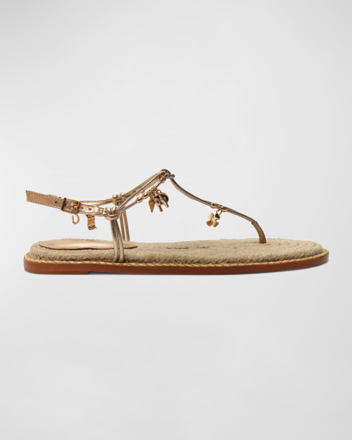 Shop Schutz Mitchell Metallic Charms Thong Sandals In Gold