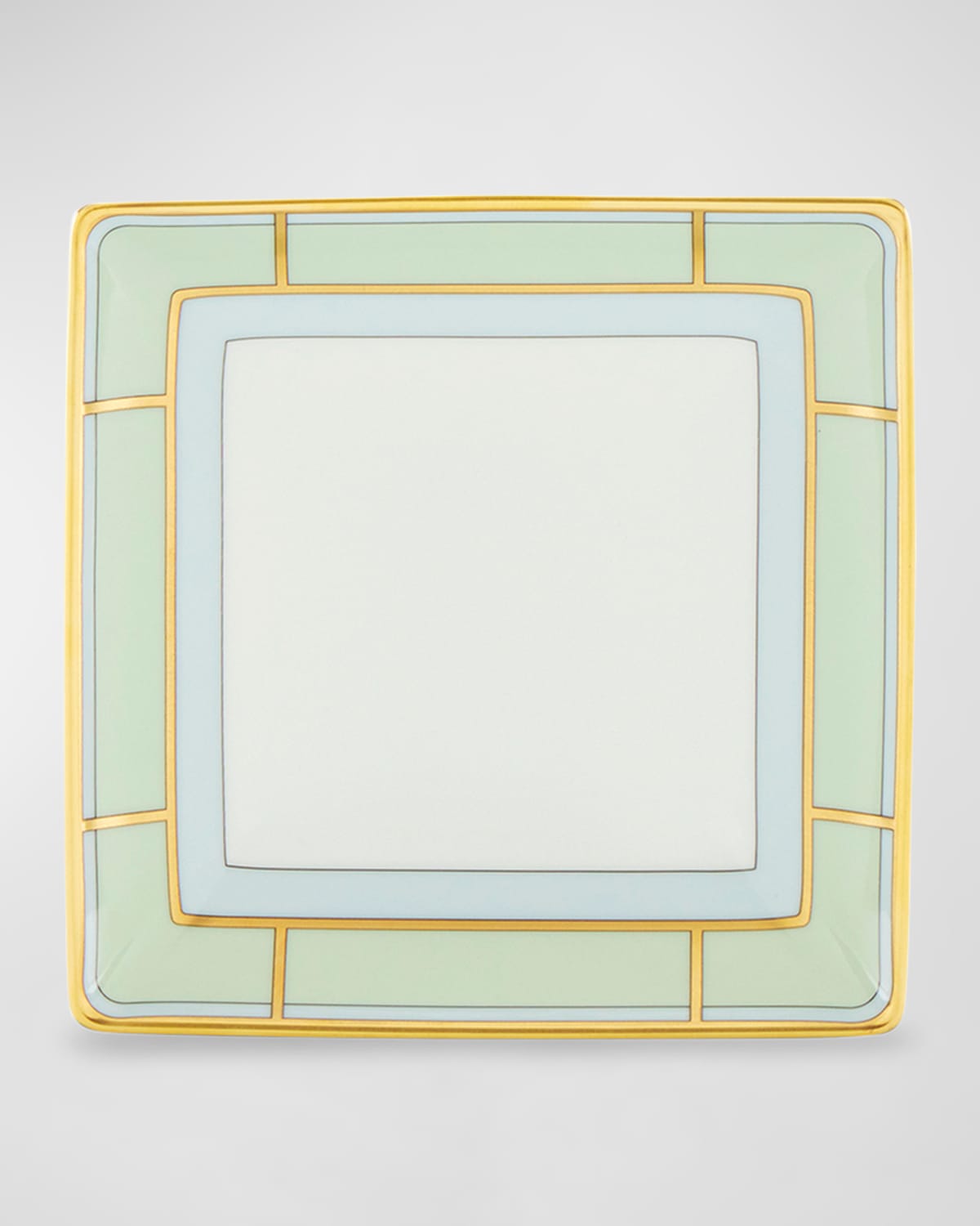 Ginori 1735 Porcelain Colonna Diva Square Change Tray In Diva Verde