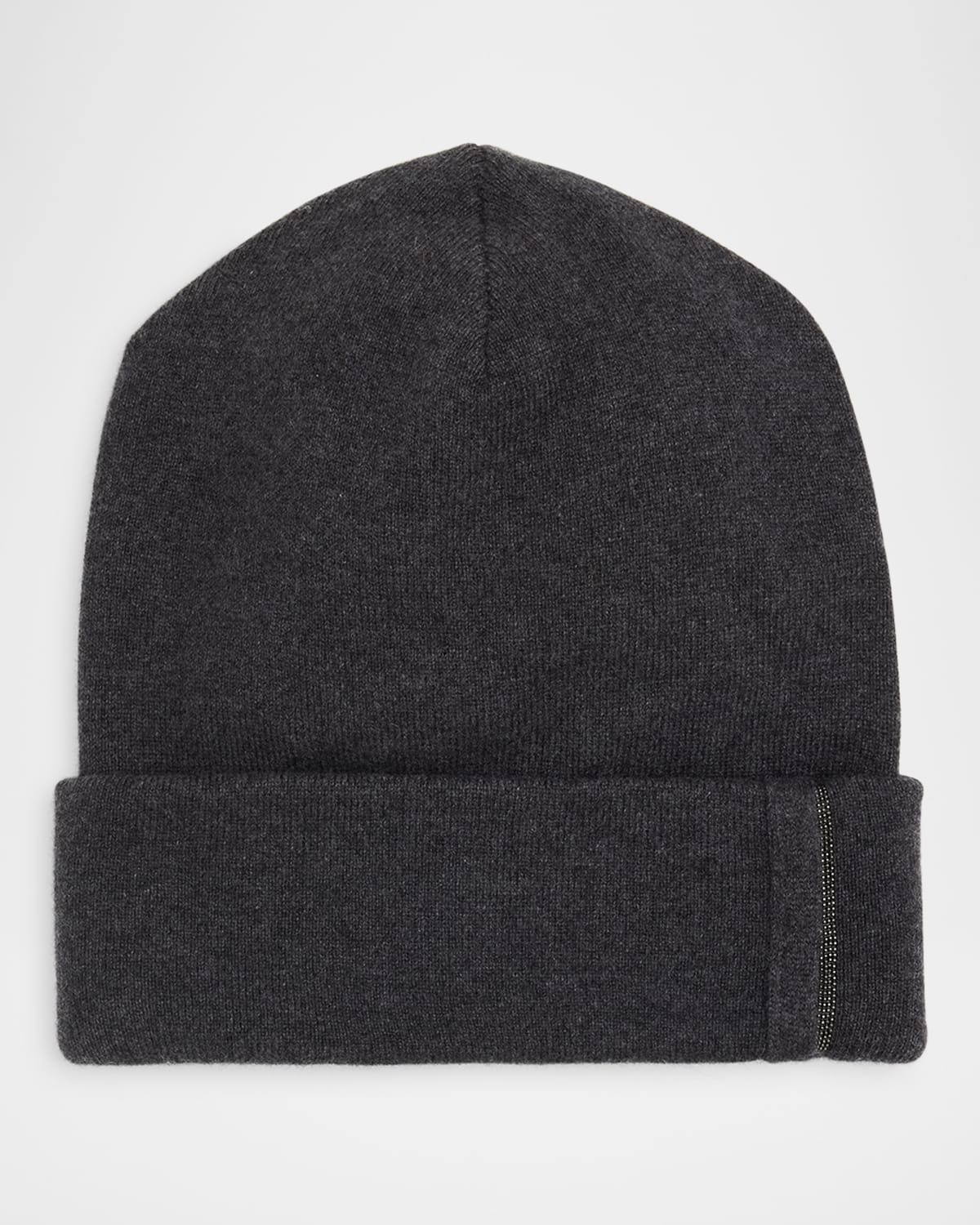 Brunello Cucinelli Monili-trim Cashmere Beanie Hat In Black