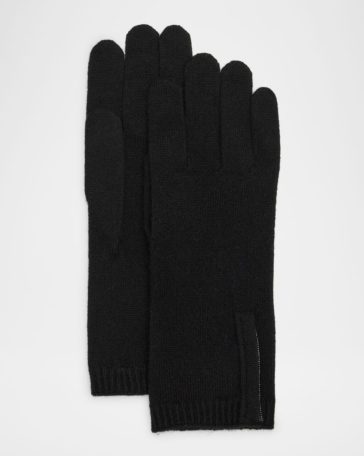 Brunello Cucinelli Cashmere Glove With Monili Detail In C101 Black