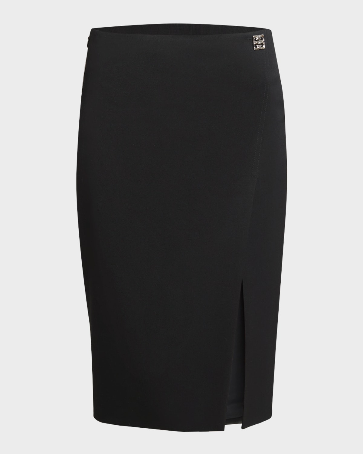 Givenchy Wool Pencil Skirt With 4g Buckle Detail In Black