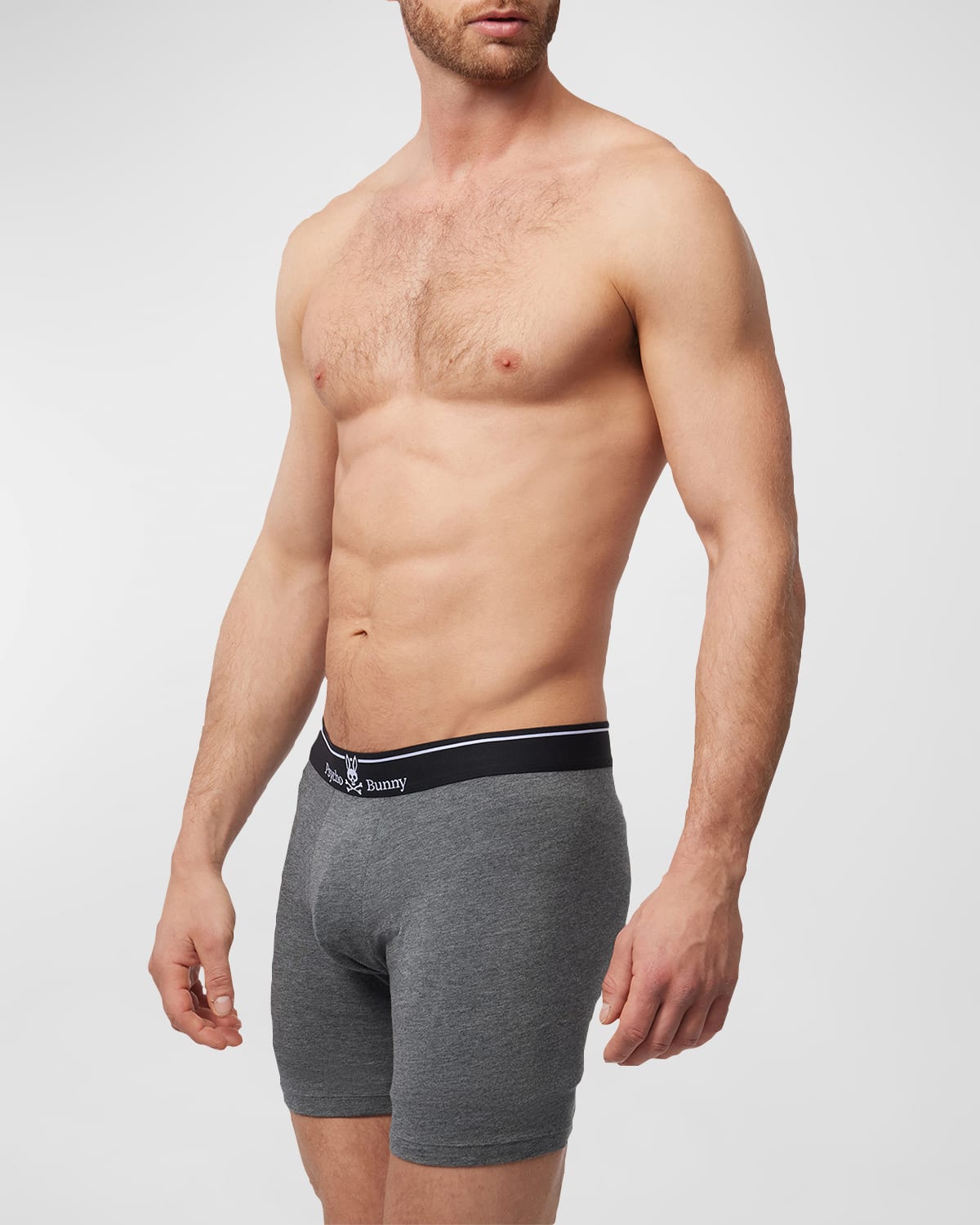Shop Psycho Bunny Men's Solid Knit 2-pack Boxer Briefs In Mixed Grey