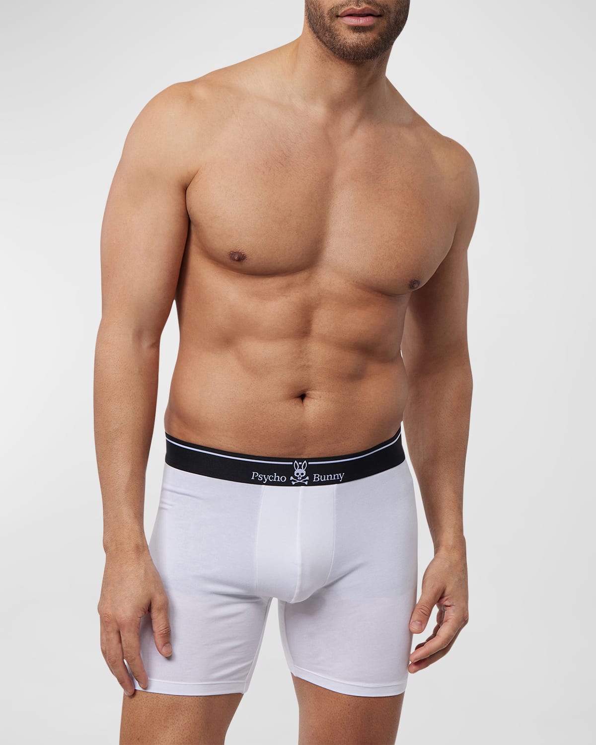 Shop Psycho Bunny Men's Solid Knit 2-pack Boxer Briefs In White