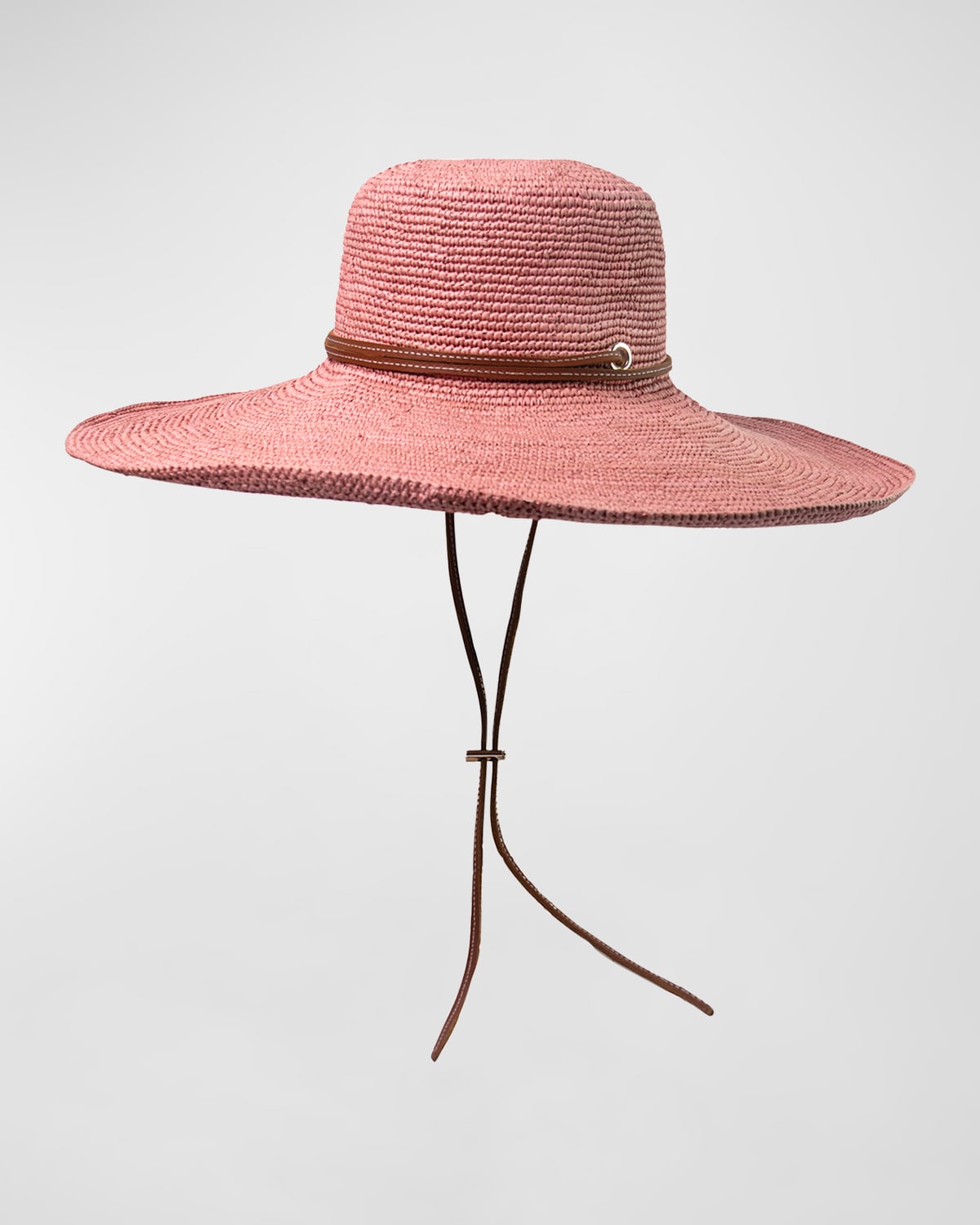 Shop Sensi Studio Crochet Lady Extra-wide Brim Hat In Rosewood Camel