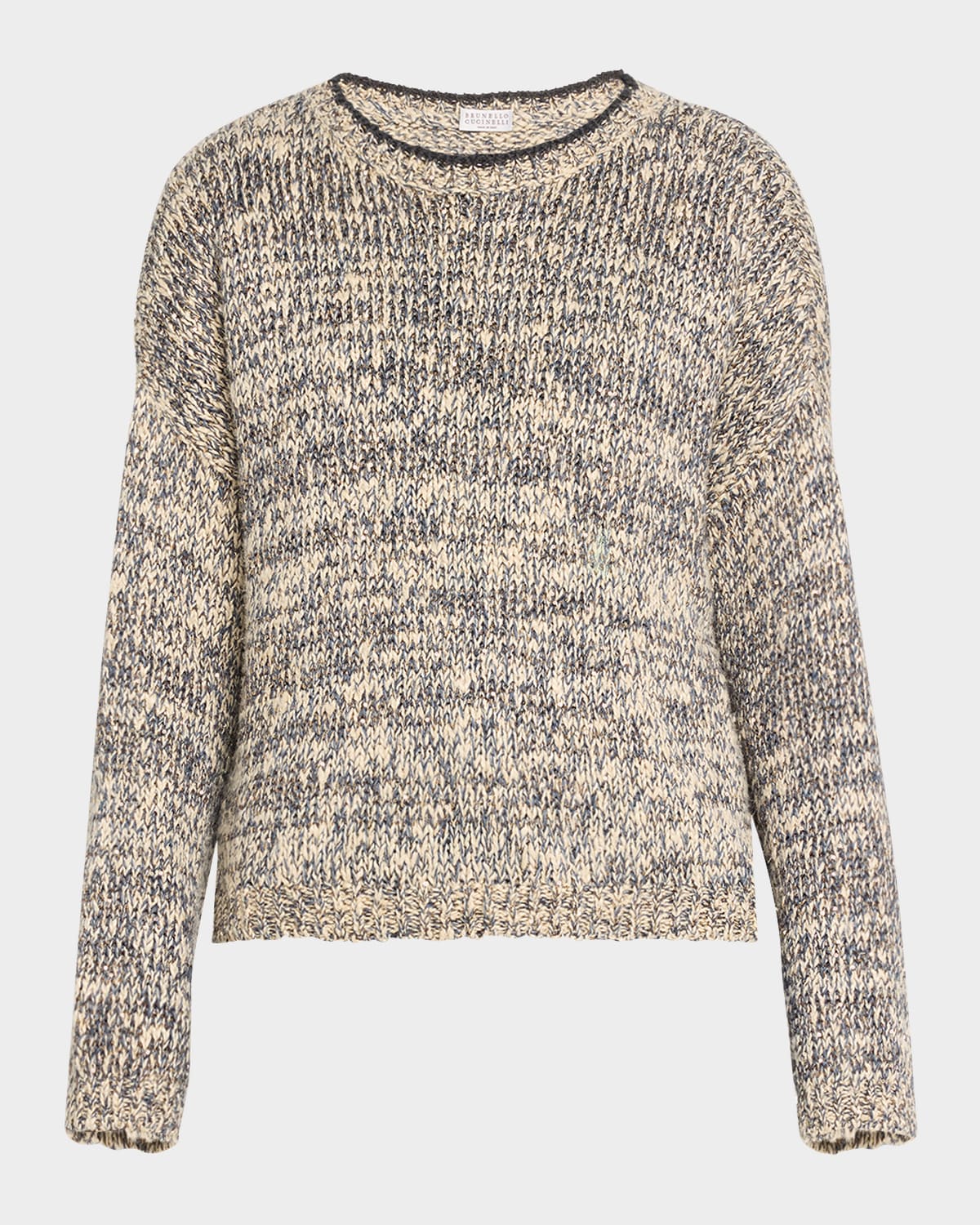Paillette Chine Knit Crewneck Sweater