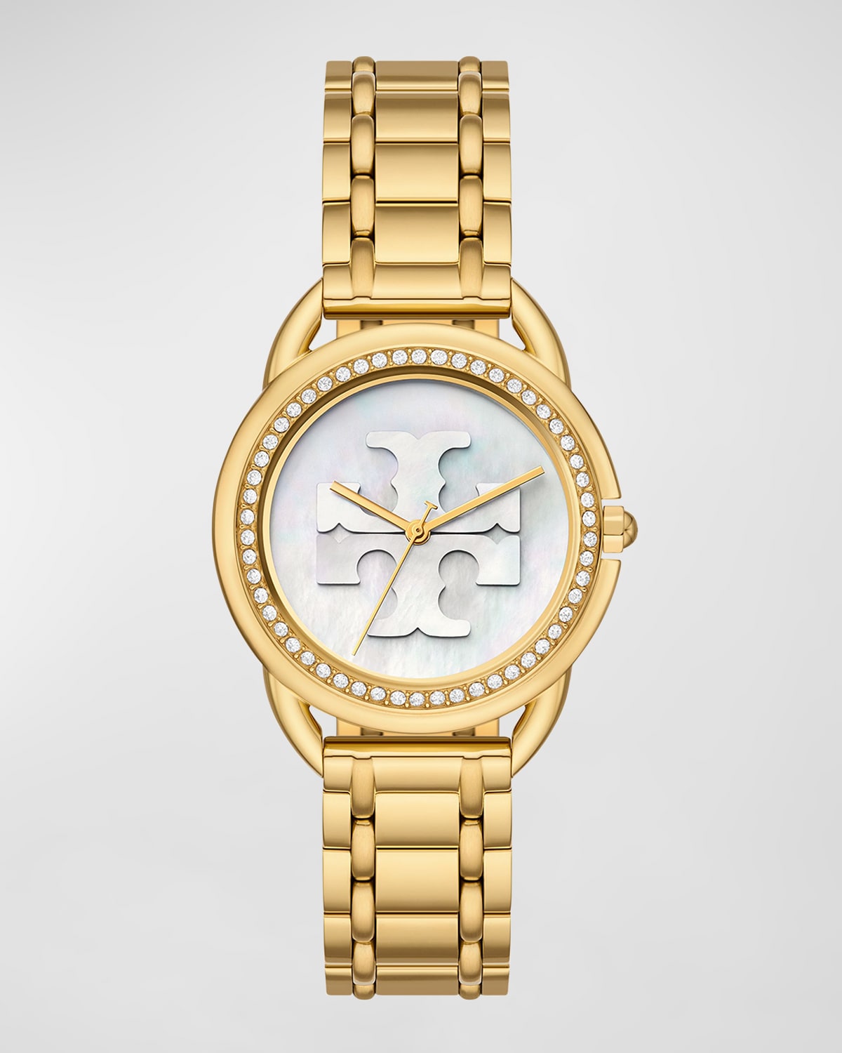 Shop Tory Burch The Miller Gold-tone Mother-of-pearl Watch