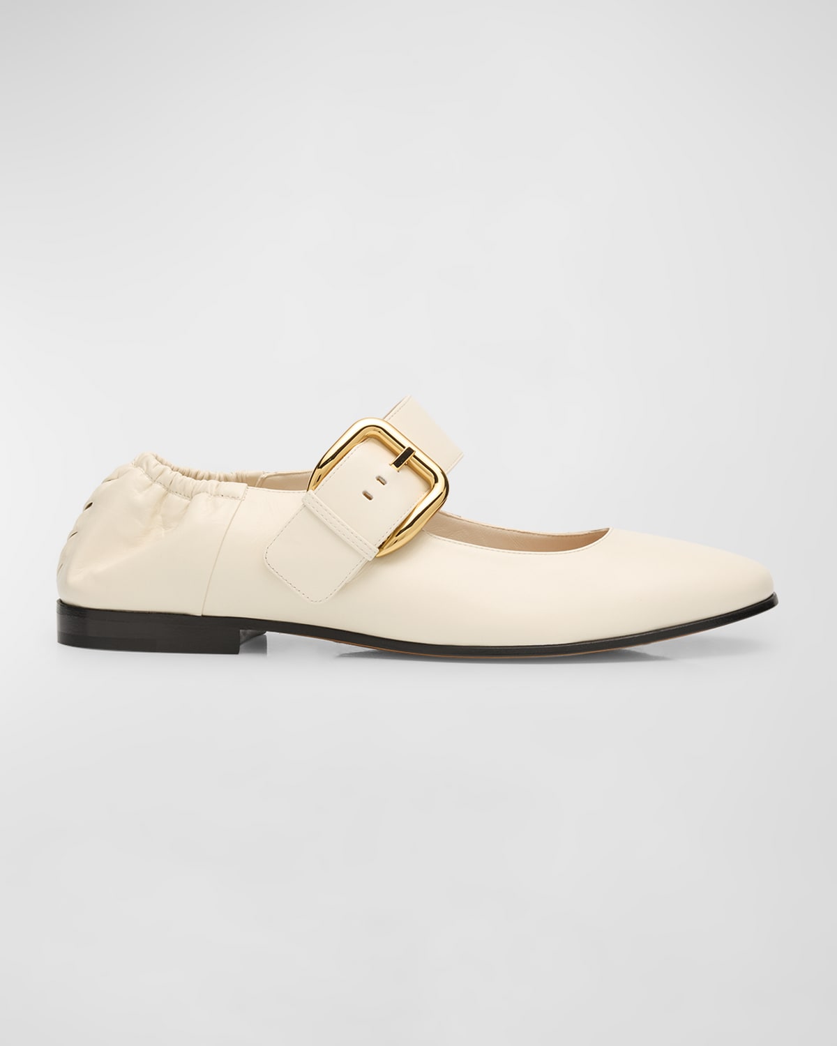 ASTAIRE MARY-JANE BALLERINA IN WHITE CALFSKIN