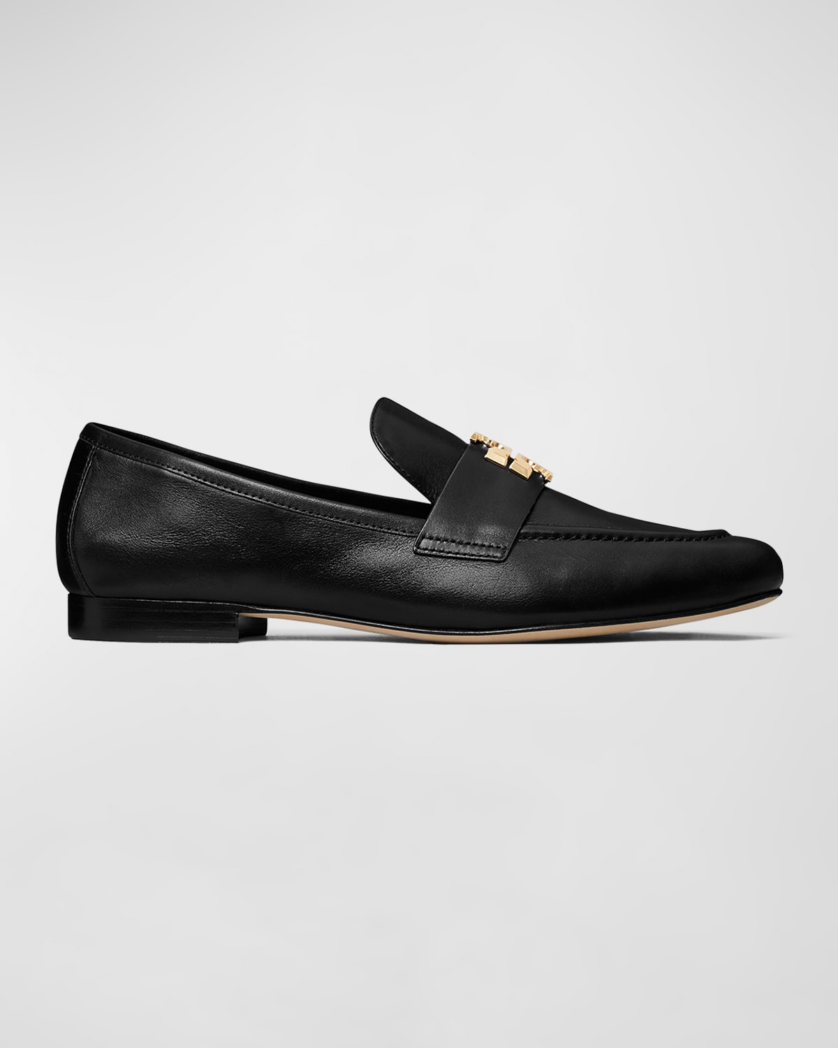 Shop Tory Burch Eleanor Leather Medallion Slip-on Loafers In Perfect Black