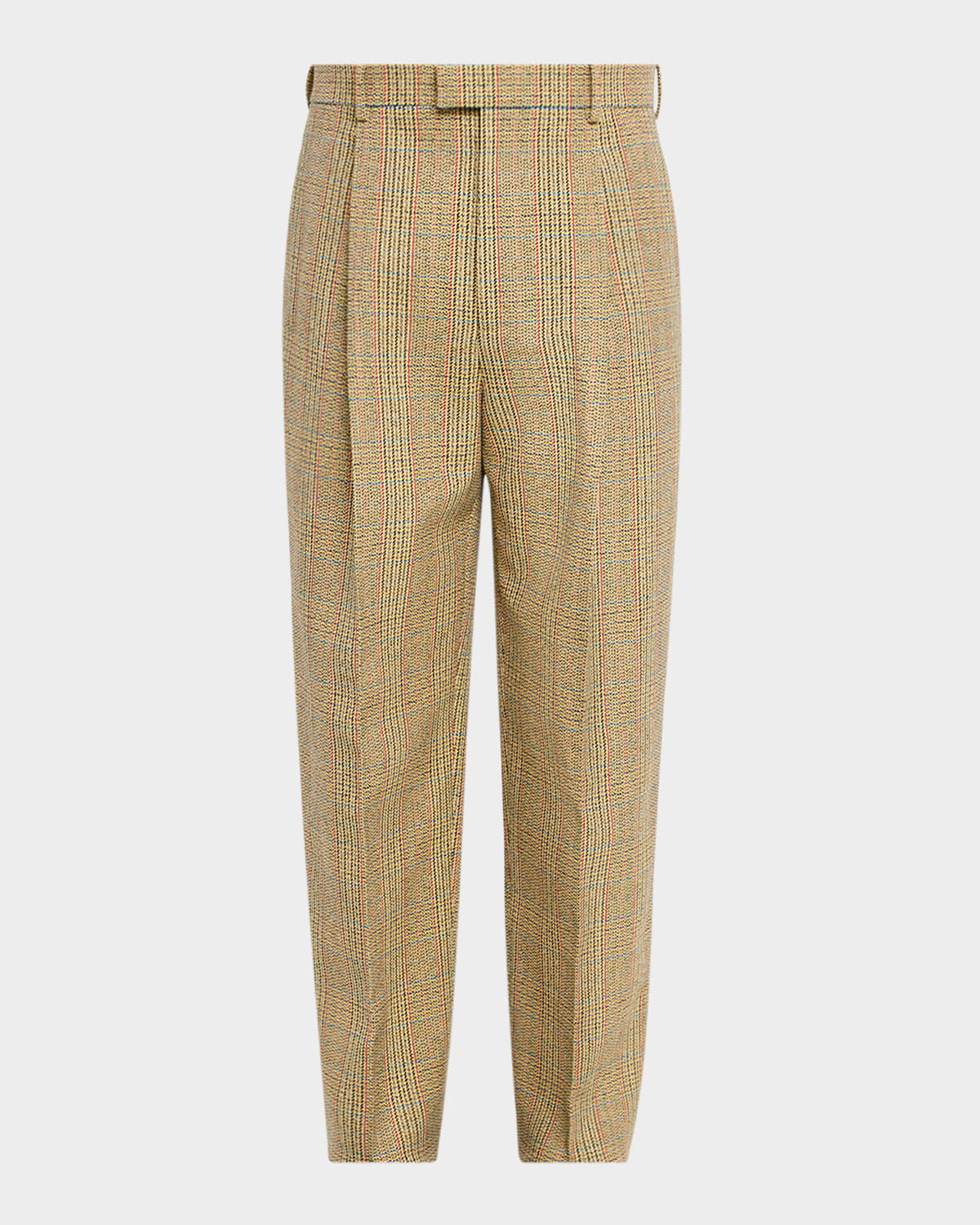 Bottega Veneta Men's Distorted Prince Of Wales Trousers In Grey