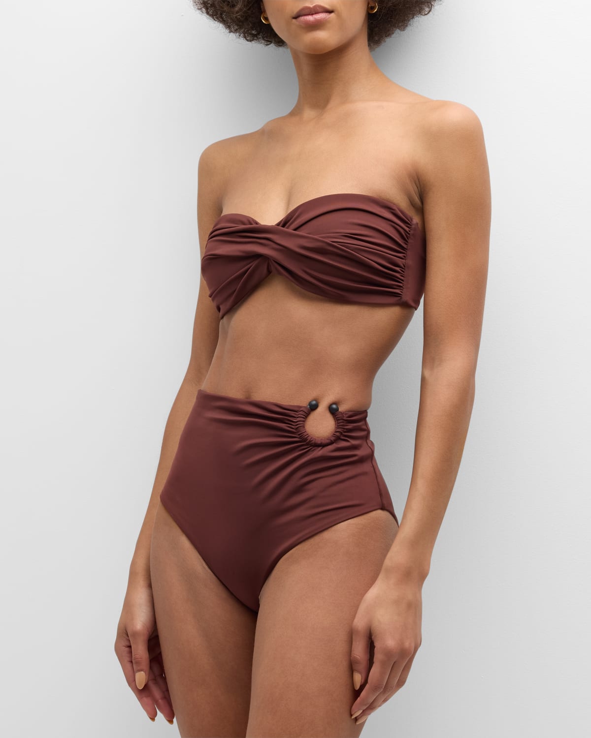 Johanna Ortiz Chocolate Taita High-waist Bikini Bottoms In Brown
