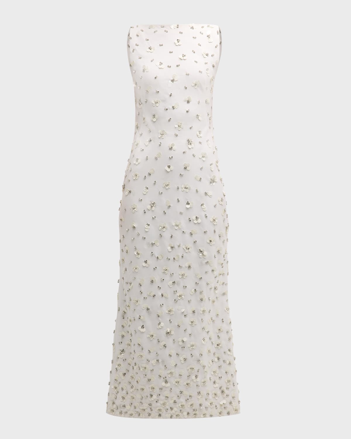 adrianna papell women's halter art deco beaded blouson dress SIMKHAI Women's Rhiannon Jersey Midi Dress in Sunglow, Size 8
