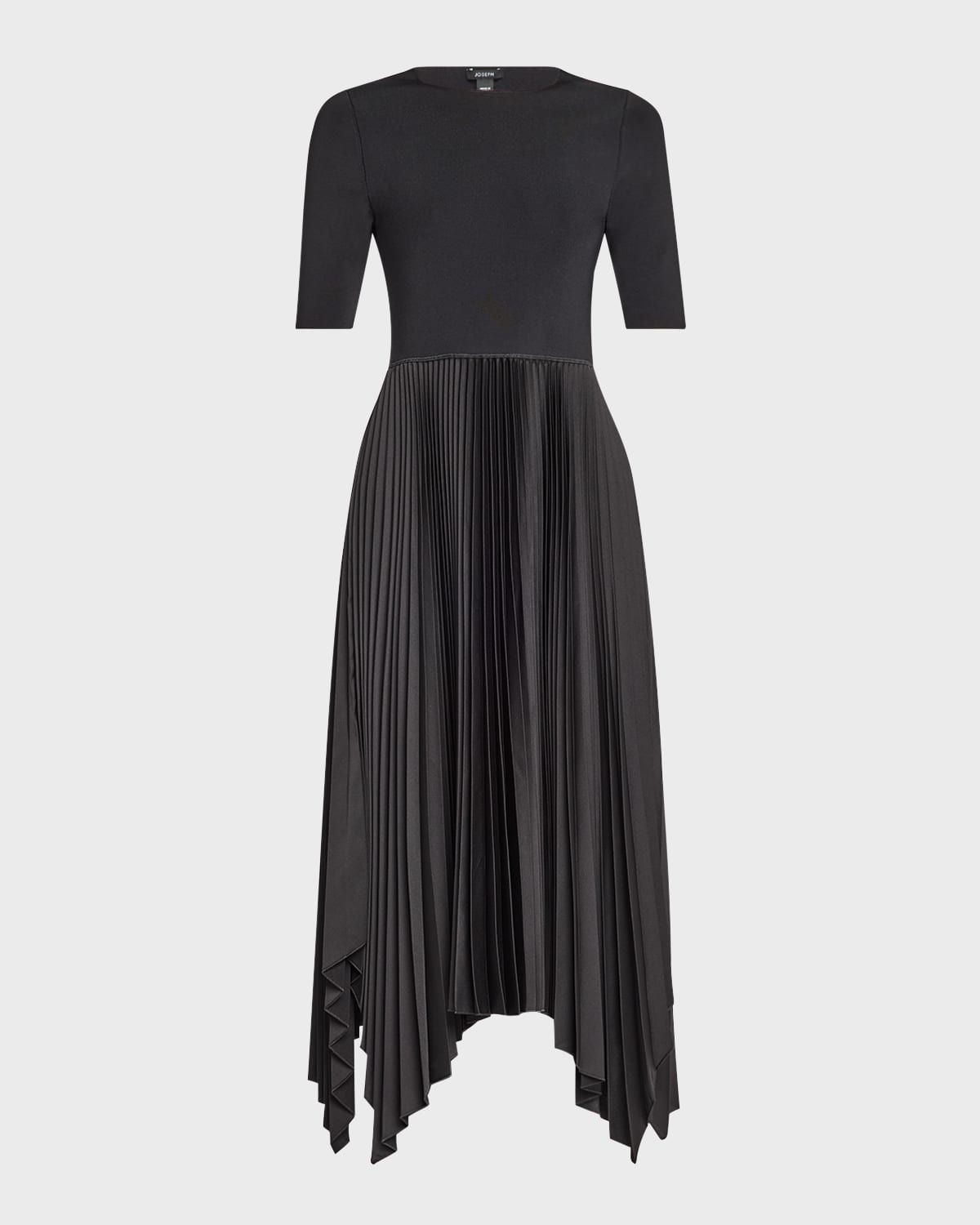 Joseph Darno Pleated Handkerchief Midi Dress In Black
