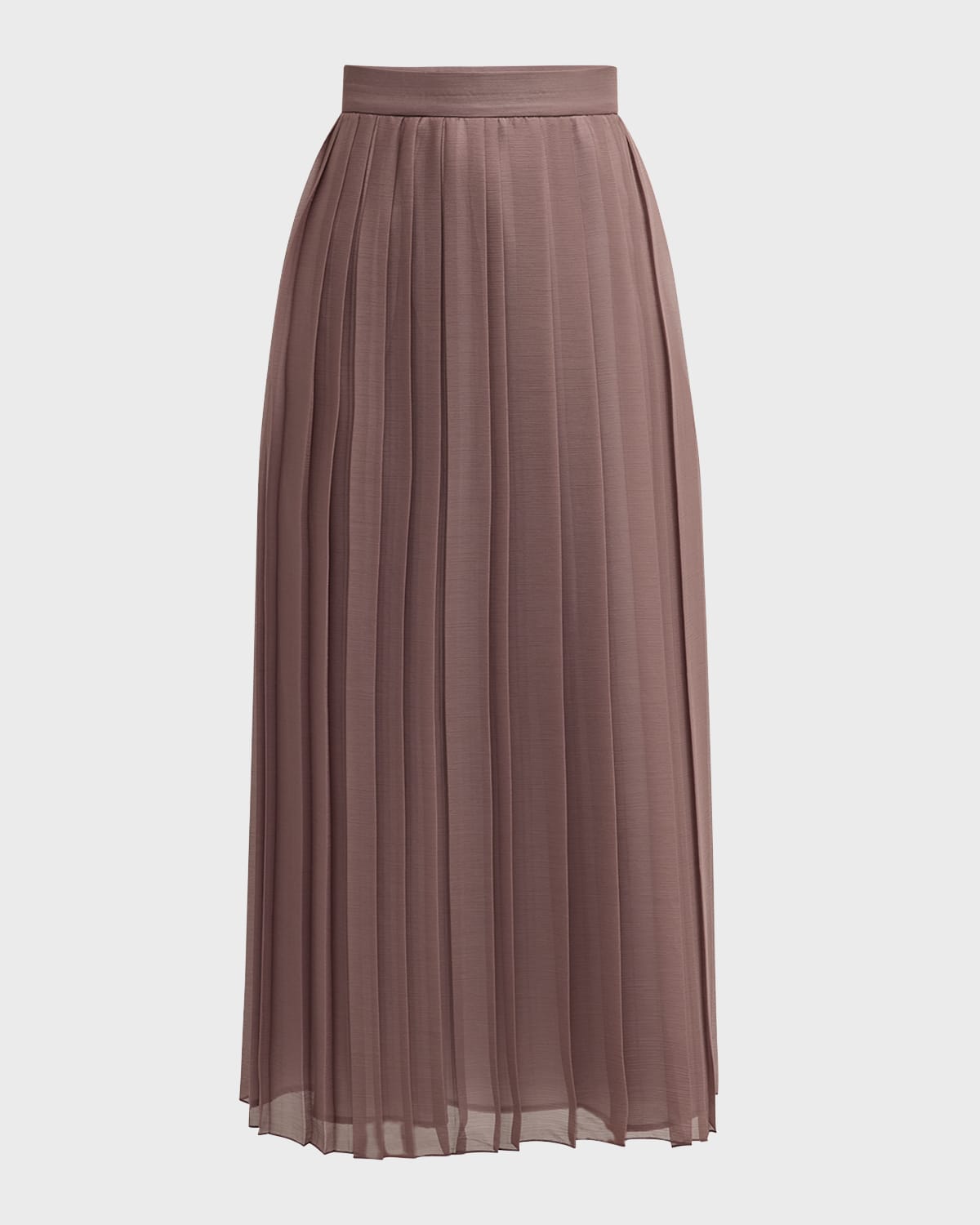 Pleated A-Line Maxi Skirt