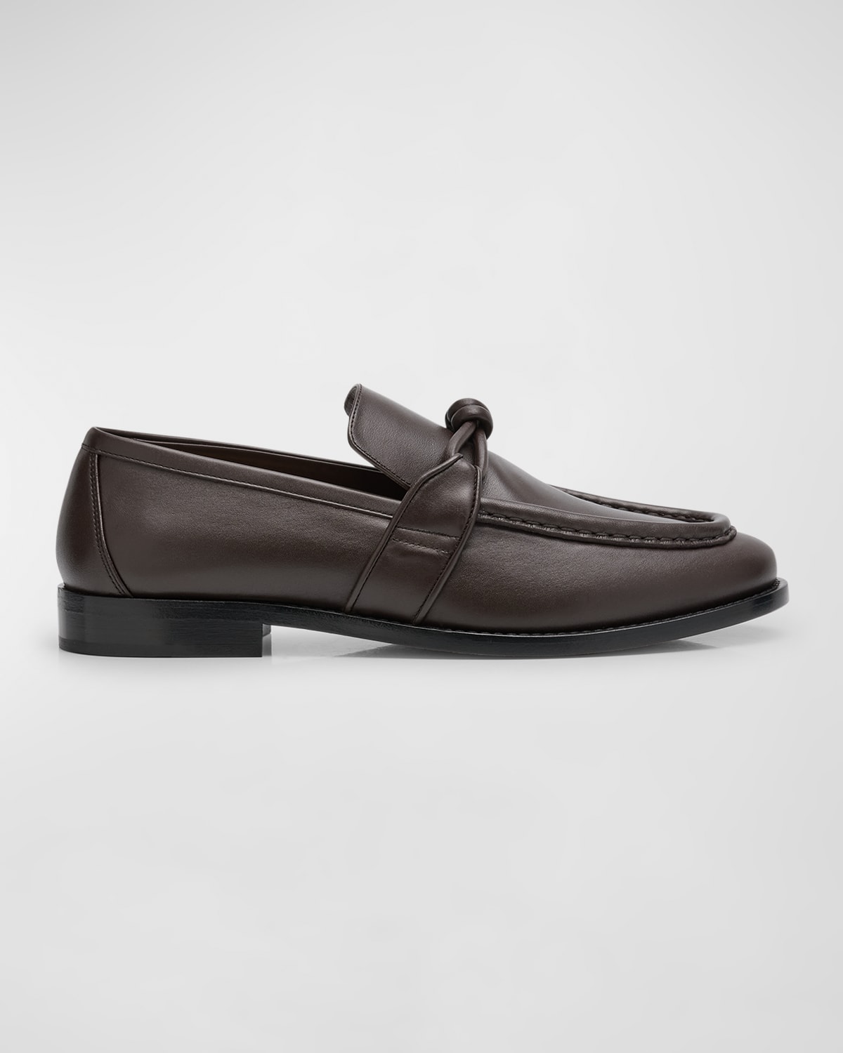 Bottega Veneta Astaire Knot-detailed Leather Loafers In Truffle