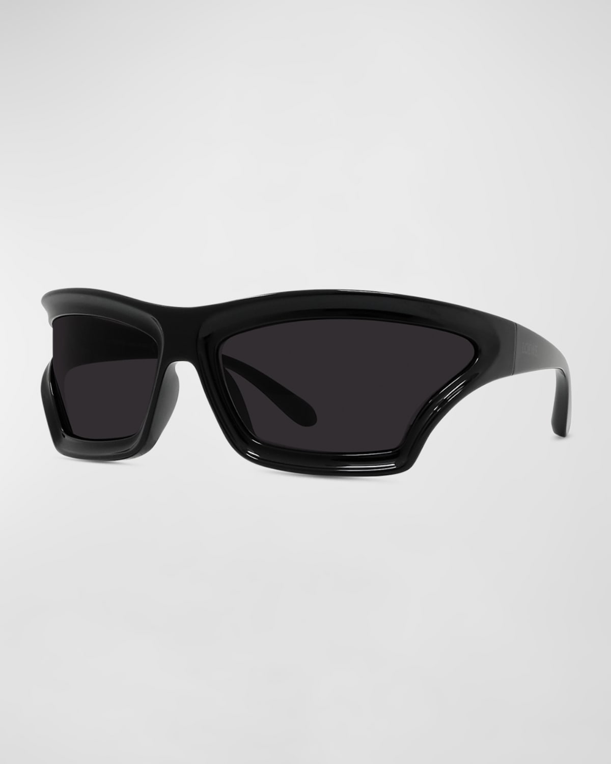 Shop Loewe Men's Paula's Ibiza Acetate Mask Sunglasses In Shiny Black